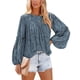 thumbnail image 1 of Blusa de manga larga abullonada, blusa de manga larga con estampado floral redondo, blusas de manga larga lindas para mujer, materiales ecológicos, 1 of 6
