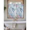 thumbnail image 4 of Blue Coastal Turtle 2 Panel Kitchen Curtains for Windows, Beach Nautical Ocean Coral Seahorse Bathroom Privacy Curtain, Home Décor Window Treatment for Bedroom/Living Room 55"x45", 4 of 6