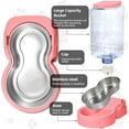 thumbnail image 3 of Automatic Cat Feeder and Water Dispenser with Stainless Steel Bowl Dog Gravity Food Feeder and Waterer for Small Medium Pets Puppy Kitten 1 Gallon x 2, 3 of 7