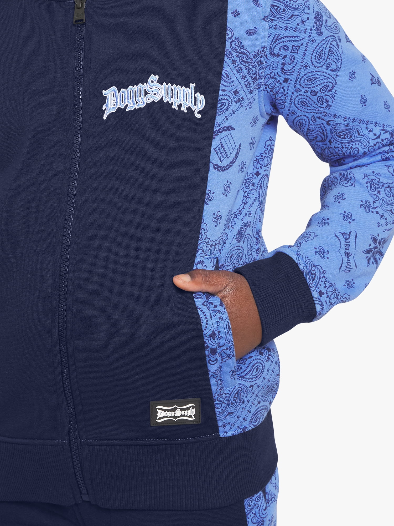 Dogg Supply by Snoop Dogg Little Boys & Big Boys Bandana Print Zip Front Hoodie, Sizes 4-18