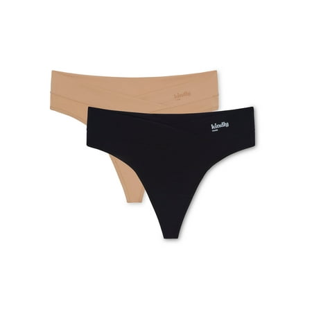 

Kindly Yours Women s So Comfy Crossover Waist Thong Panties 2-Pack