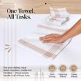 thumbnail image 5 of HEIRLOOM COMFORT Brown and White Cotton Kitchen Towels 5 Pack, Waffle Weave, 16x26 Inch, Super Absorbent, Reversible, Quick Dry Dishcloths for Drying Dishes, Cleaning, Reusable, Everyday Use, 5 of 7