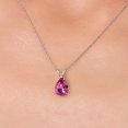 thumbnail image 3 of Gem Stone King 14K White Gold Pure Pink Mystic Topaz Pendant Necklace for Women | 2.36 Cttw | Gemstone November Birthstone | Pear Shape 10X7MM | With 18 inch Chain, 3 of 6