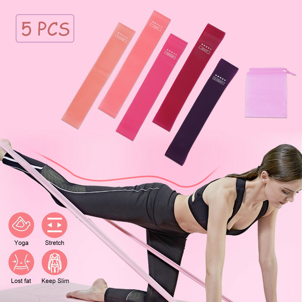 Resistance Bands Fitness Exercise Loop Yoga Band Mini Training Crossfit Set 5PCS