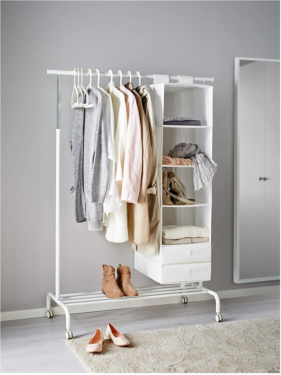 plastic clothing rack dividers on Ikea Rigga Clothes Rack White Walmart Com Walmart Com