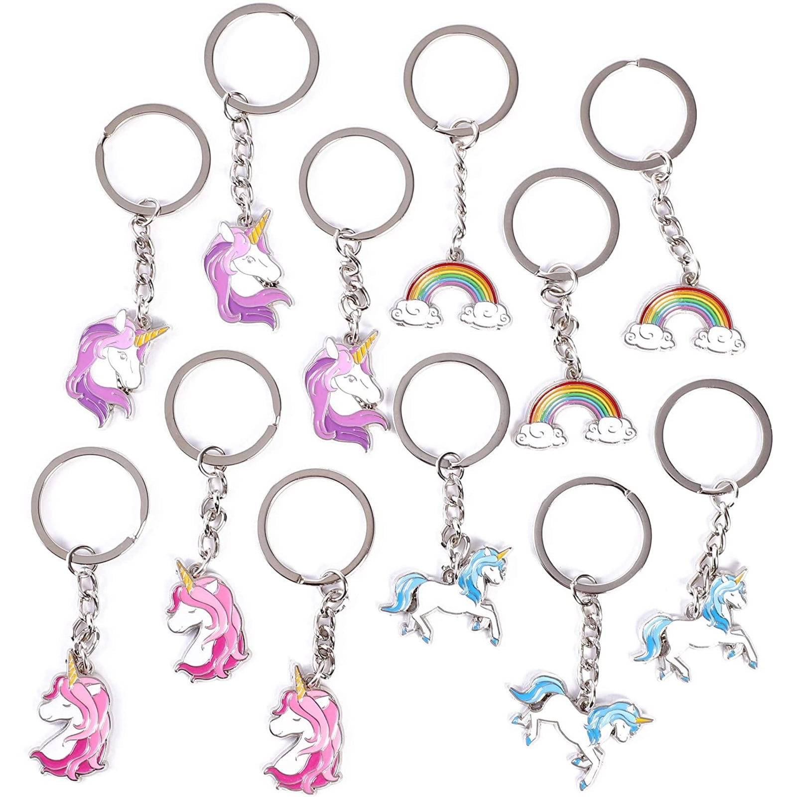 PVC Silicone Alphabet Letters Unicorn Pendant Keychain Keyring Craft Girl Gifts 
