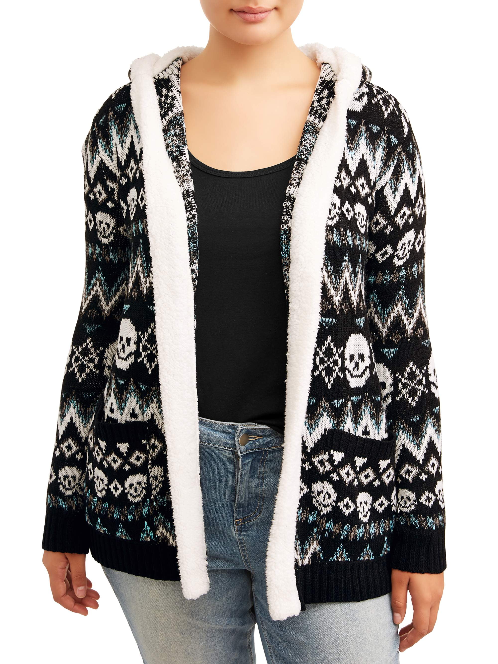 sherpa lined hooded cardigan
