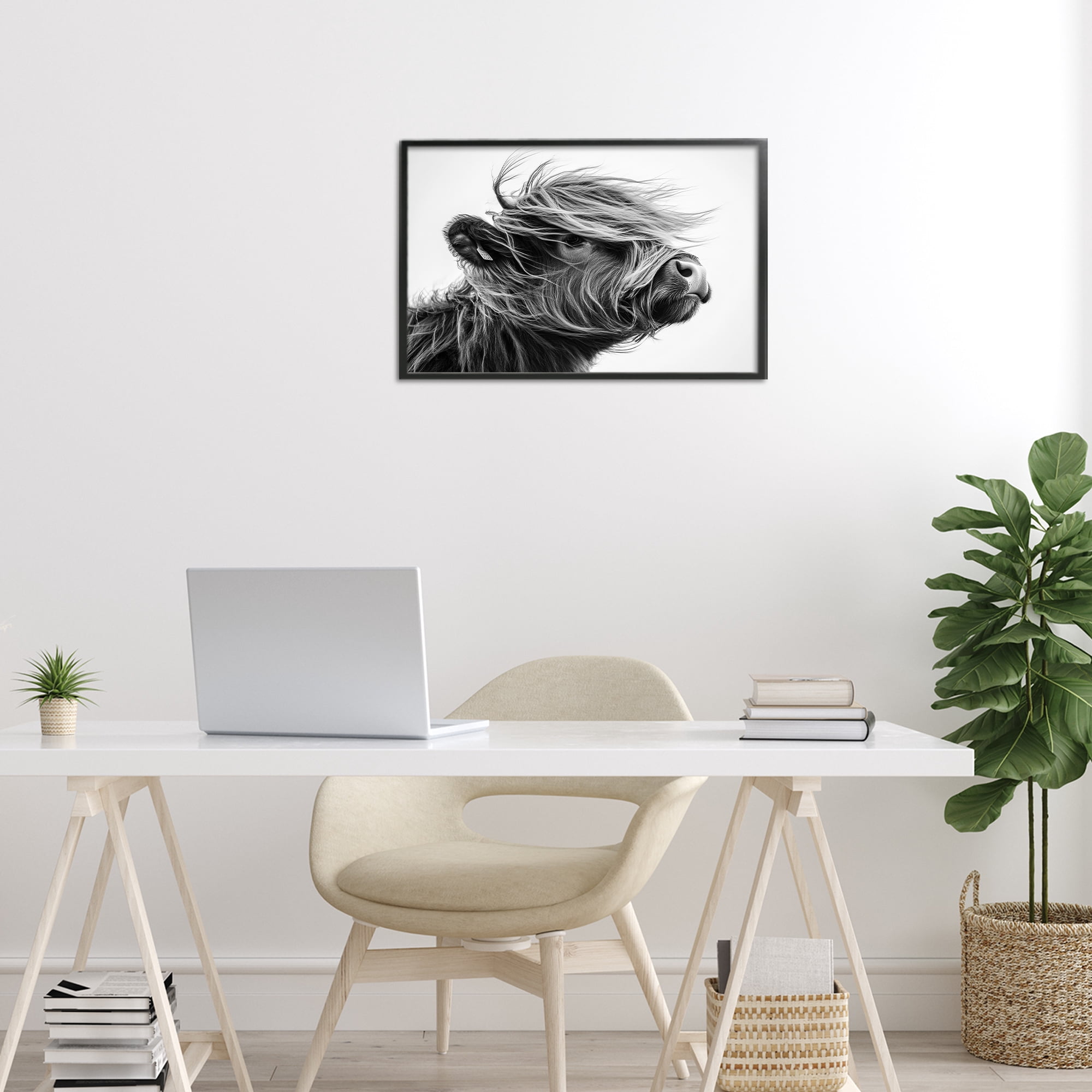 Stupell Industries Handsome Highland Portrait Black Framed Giclee Art, design by Tina LeCour