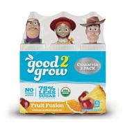 good2grow 6oz Organic Low Sugar Fruit Fusion Juice 3 Pack (Character Tops Vary)