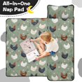 thumbnail image 4 of Hen and Floral Teal Pattern Teens Toddler Nap Mat with Pillow, Sleeping Mat Bag for Preschool Daycare 59"x22", 4 of 6