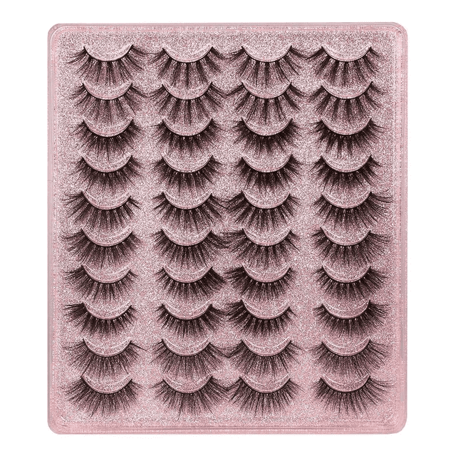 20 Pares De Pestañas Postizas 3d Mixtas Visón Natural Ojos