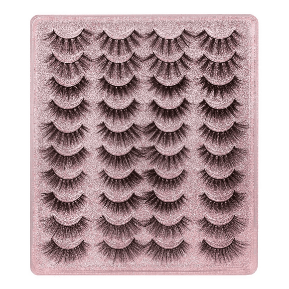 20 Pares De Pestañas Postizas 3d Mixtas Visón Natural Ojos