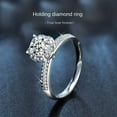 thumbnail image 3 of Whudwhu Moissanite Engagement Rings for Women Silver Opal Ring Diamond Ring, 3 of 6
