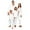 White, variant on Family Matching Satin Silk Pajamas Set Women Satin Pants Sleepwear Matching PJ's Pajamas Nightwear Set Loungewear Silk Solid Family