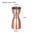 thumbnail image 2 of Uxcell Cocktail Jigger, 1oz/1.5oz Glass Measuring Cup, Stainless Steel Rim Bell Jigger Measuring Cup Bar Kit Copper, 2 of 5