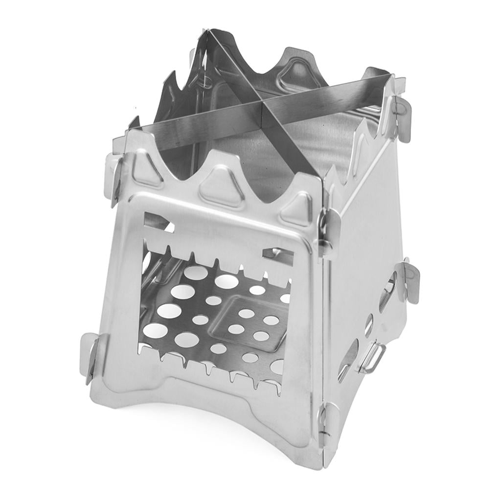 SDFGTstore Assembled Oven Camping Barbecue Stoves Square Portable Mini Stove Hot Plate Furnace Travel Cooking Stove Home Kitchen