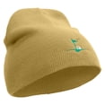 thumbnail image 4 of Golf Sport Flag Embroidered 8 inch Acrylic Short Beanie - Khaki OSFM, 4 of 5