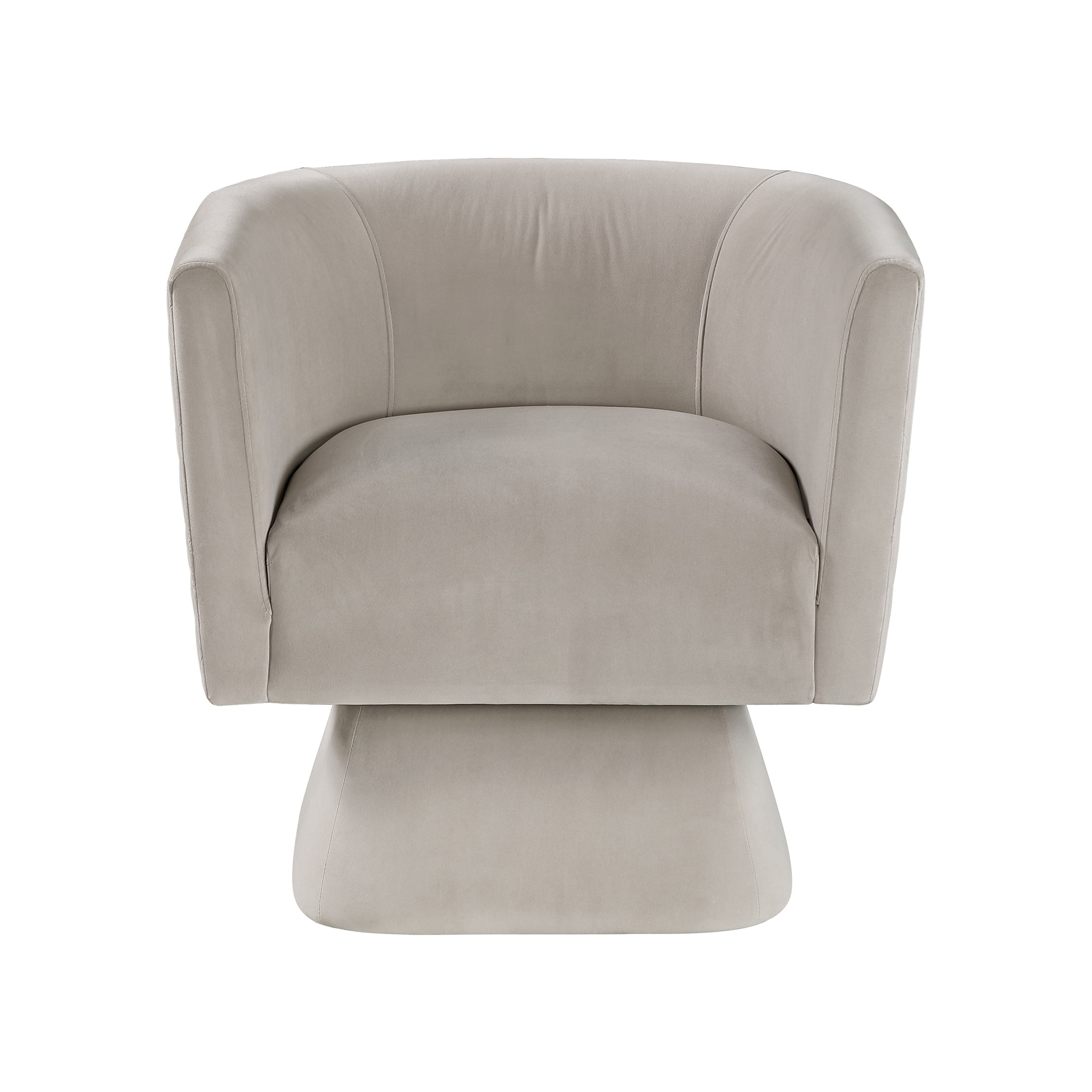 OakvillePark Valemont Velvet Swivel Barrel Chair, Taupe