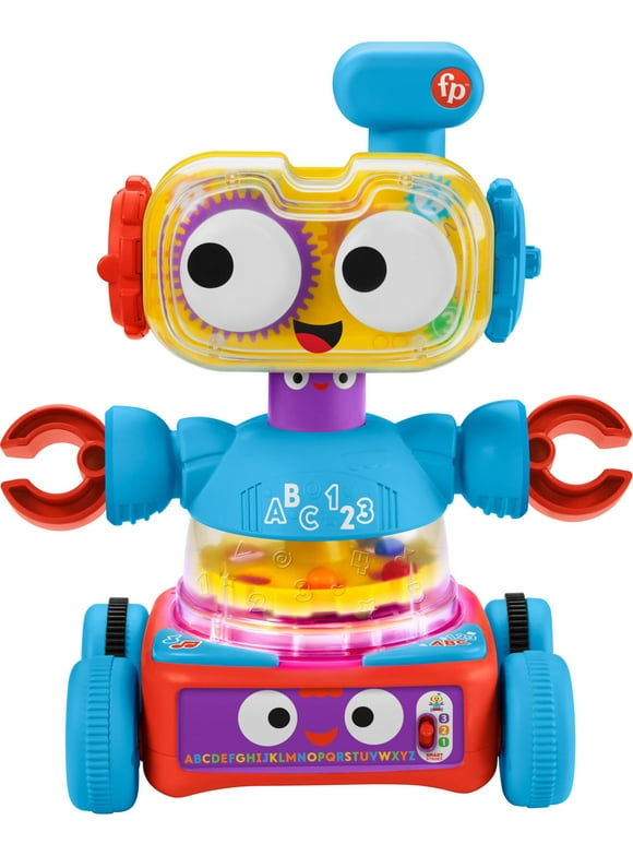 Fisher-Price 4-in-1 Learning Bot Interactive Toy Robot for Infants Toddlers and Preschool Kids