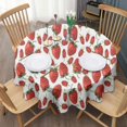 thumbnail image 3 of Strawberry Plants Fruit White Pattern Round Tablecloth 60"x60",Wrinkle Wipeable Table Cloth for Kitchen Dining Room Picnic Patio Party, 3 of 6