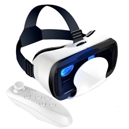 GJX Virtual Reality VR Headset with Game Controller Adjustable