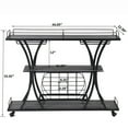 thumbnail image 3 of TYEUA ‌Industrial Bar Cart with Wheels - 3-Tier Serving Cart for Home, Kitchen Bar Cart with Storage Shelves, Mobile Beverage Station, Vintage Metal Cart, Multi-Level Drink Tray‌, 3 of 7