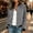 Gray, variant on Women's Long Sleeve Jacket Women's Solid Color Button-Front Long Sleeve Jacket with Ribbed Contrast Panels and Kangaroo Pocket Casual Lined Outerwear Navy XXL