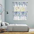 thumbnail image 5 of Blue Teal Eucalyptus Leaves Kitchen Curtains Sets for Windows 36 Inch Length, Watercolor Weeping Botanical Rod Pocket Window Treatments Tier Curtains and Valances Set for Bedroom/Bathroom, 5 of 8