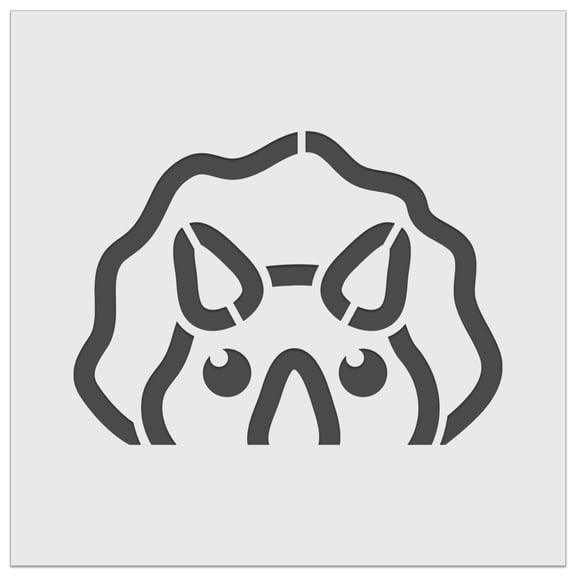 Peeking Dinosaur Triceratops DIY Cookie Wall Craft Stencil - 5.5 Inch