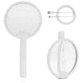 thumbnail image 2 of Gustave Electric Fly Swatter Racket USB Rechargeable Mosquito Bug Zapper 2 in 1 Foldable Handheld 3000V Powerful Fly Insect Killer Trap Lamp for Indoor Outdoor "White", 2 of 11