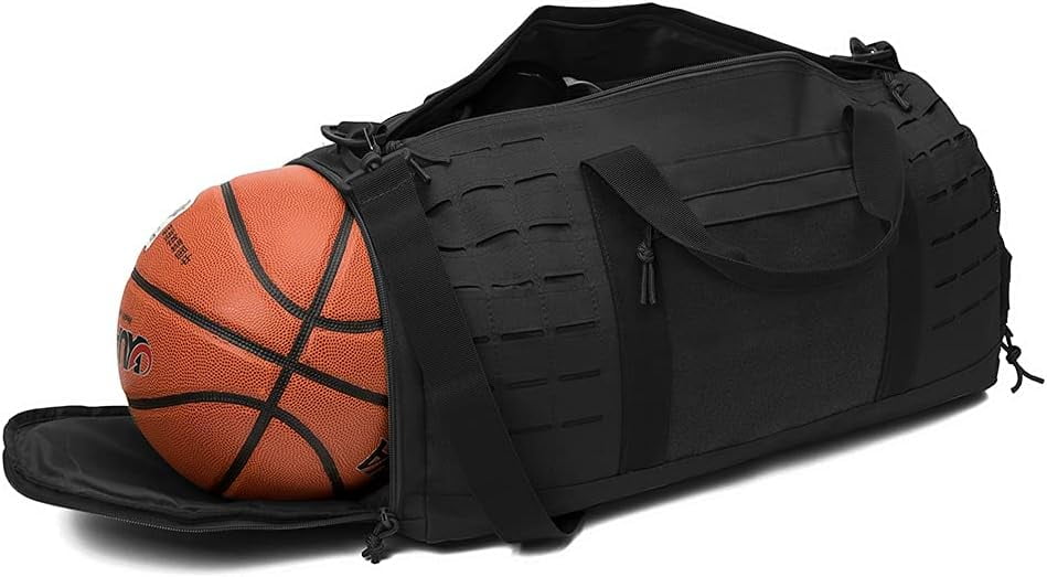 favastee 40L Military Tactical Duffle Bag For Men Sport Gym Fitness Tote Travel Training Workout With Shoe Compartment Basketball Football Weekender