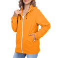 thumbnail image 2 of Comdrip Veste Légère pour Femmes! Veste Chaude Coupe-Vent Imperméable à Blocs de Couleur pour Femmes, Coupe-Vent d'Extérieur, Veste de Randonnée, Veste de Randonnée pour Femmes Légère orange P, 2 of 5