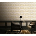 thumbnail image 2 of Dundee Deco Wallpaper Roll - Classic Yellow, Purple Damask Vines, 21 in x 33 ft, 2 of 2