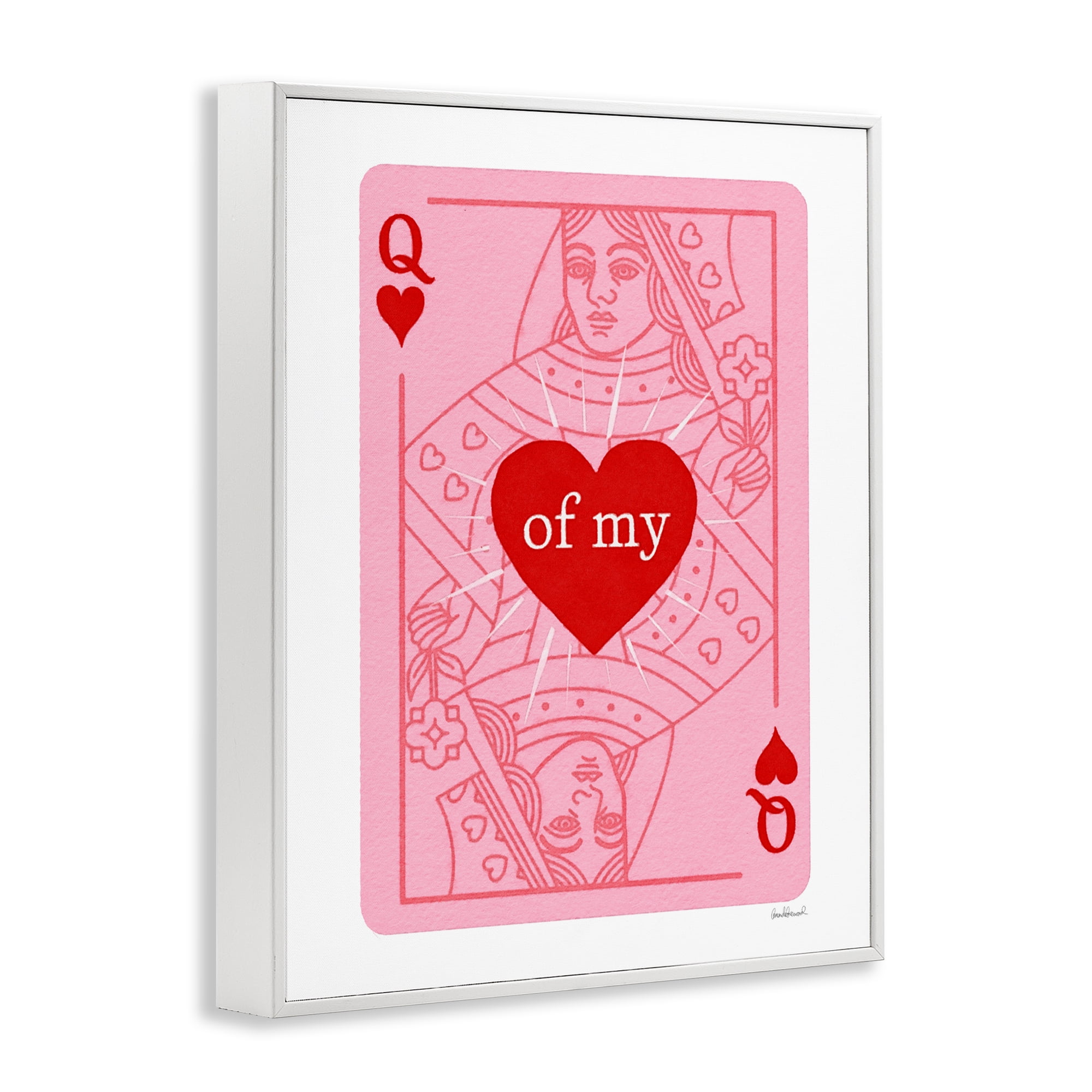 Queen Of My Heart White Framed Giclee Art, design by Amanda Greenwood