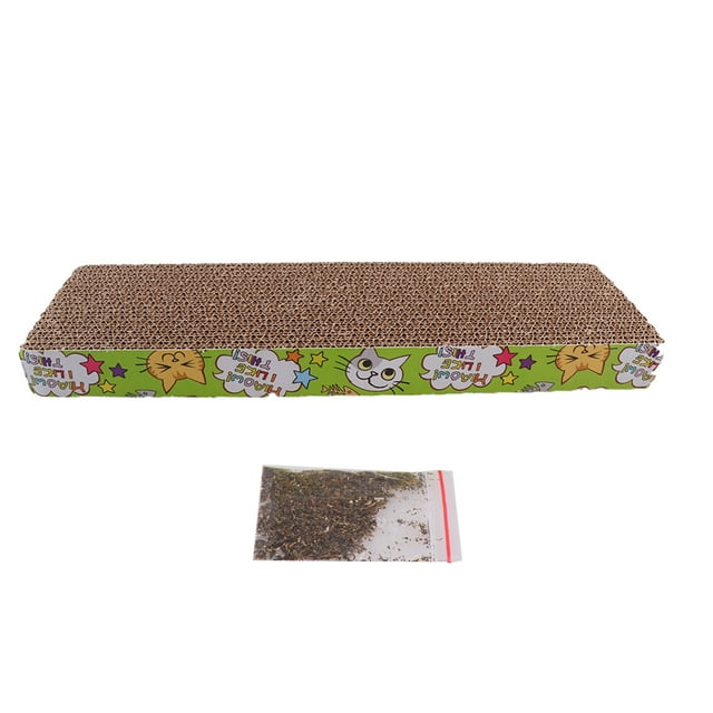 Rascador de gato de cartón ondulado Sunnimix cama de hierba gatera Tablero rascador para gatos