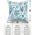 thumbnail image 6 of Coastal Coral Seashell Blue Sea Throw Pillow Case Decorative Beach Tree Ocean Themed Pillow Cases Set of 2 Cotton Square Couch Cushion Cover for Sofa Armchair Bedroom Livingroom Dec, 6 of 6