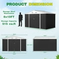 thumbnail image 3 of Vineego 8x10 FT Outdoor Storage Shed, Outside Sheds & Outdoor Storage Metal Galvanized Steel,Gray, 3 of 3
