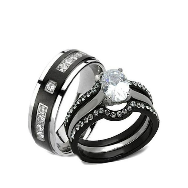 titanium wedding band sets