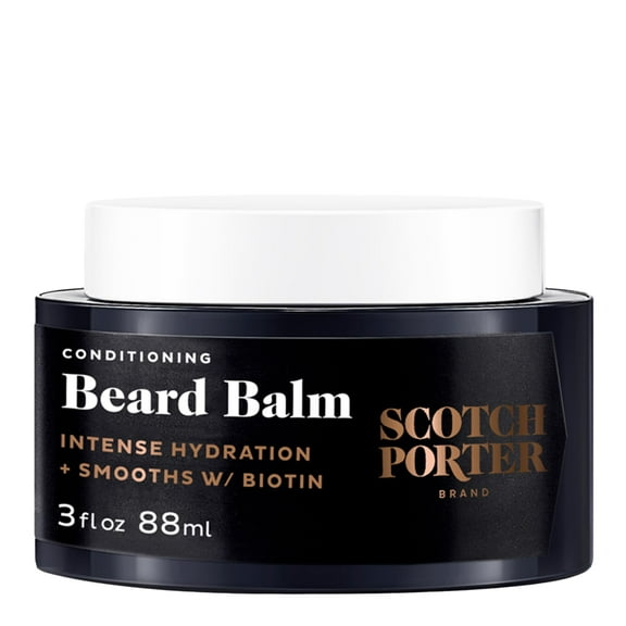 Scotch Porter Conditioning Beard Balm - Smooth, Shape, Moisturize & Soften Coarse, Dry Beard Hair while Encouraging Growth for a Fuller/Healthier-Looking Beard - Original Scent, 3 oz. Jar C32