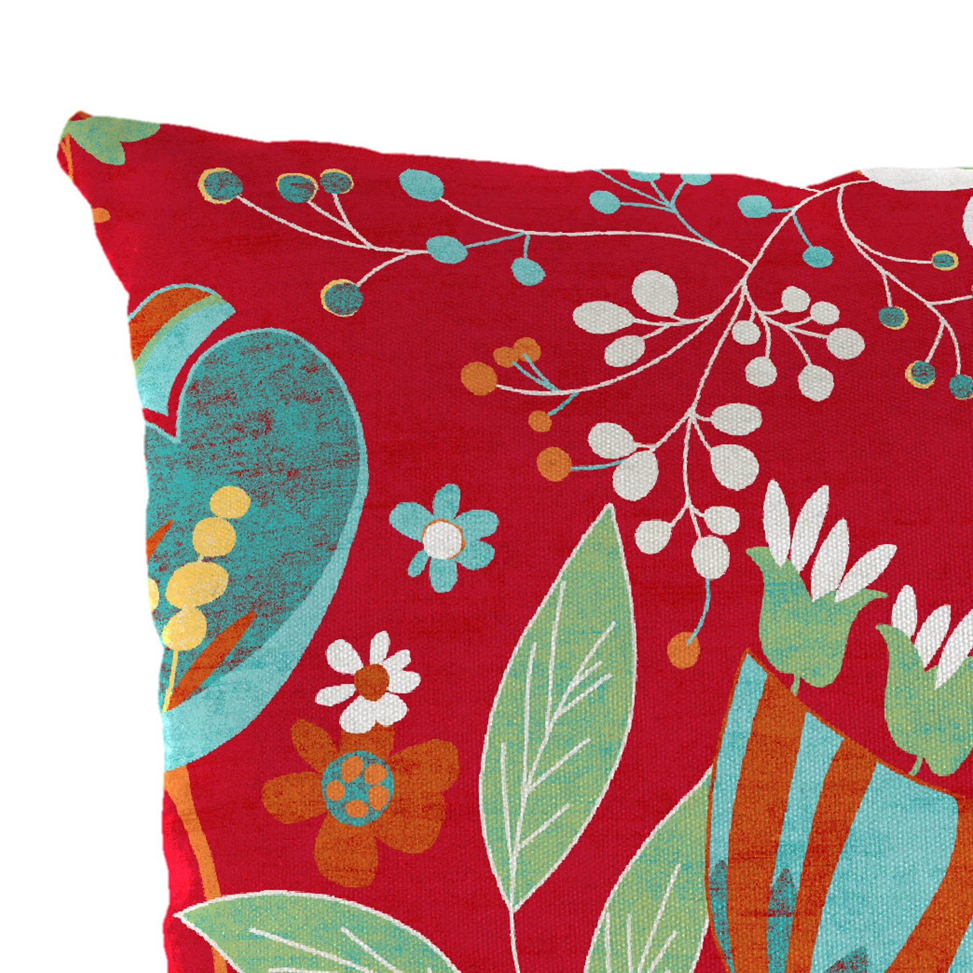 Jordan Manufacturing 12" x 18" Avianna Saxony Red Floral Rectangular Outdoor Lumbar Throw Pillow (2 Pack)