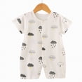 thumbnail image 2 of kpoplk Newborn Baby Boy Girl Summer Romper Short Sleeve Cotton Embroidery Jumpsuit Breathable Soft Baby Onesie 3-18 Months Size 12-18 Months,Beige, 2 of 4