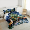 thumbnail image 3 of Manfei Green Christmas Tree Bedding Comforter Set for Children, Merry Xmas Twin Comforter Sets, Cartoon Deer Stars Bedding Set, Microfiber Bedroom Decor, Reversible 2 Pieces, 3 of 8