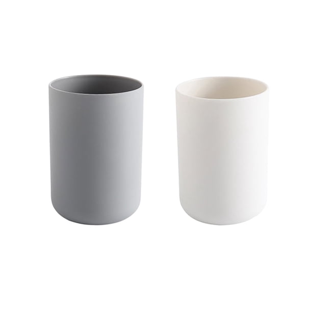 Nvzi 2 vasos para cepillos de dientes, creativos, de estilo japonés, para el baño, para el hogar, color blanco y gris