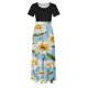 thumbnail image 4 of Puntoco Vestido De Mujer De Manga Corta Con Estampado Floral Estilo Resort Falda Larga De Manga Corta Y Cuello Redondo Negro Xxl,Regalos Para Mujer Joven, 4 of 5