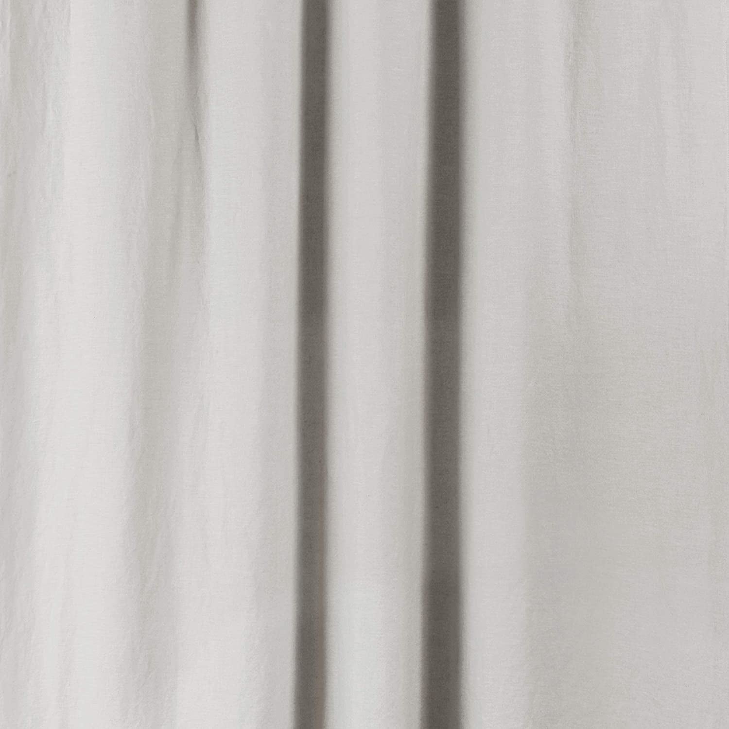Levtex Home - 100% Linen - 84" Curtain (Set of 2) - Washed Linen - Light Grey - Drape Size (50 x 84in.)