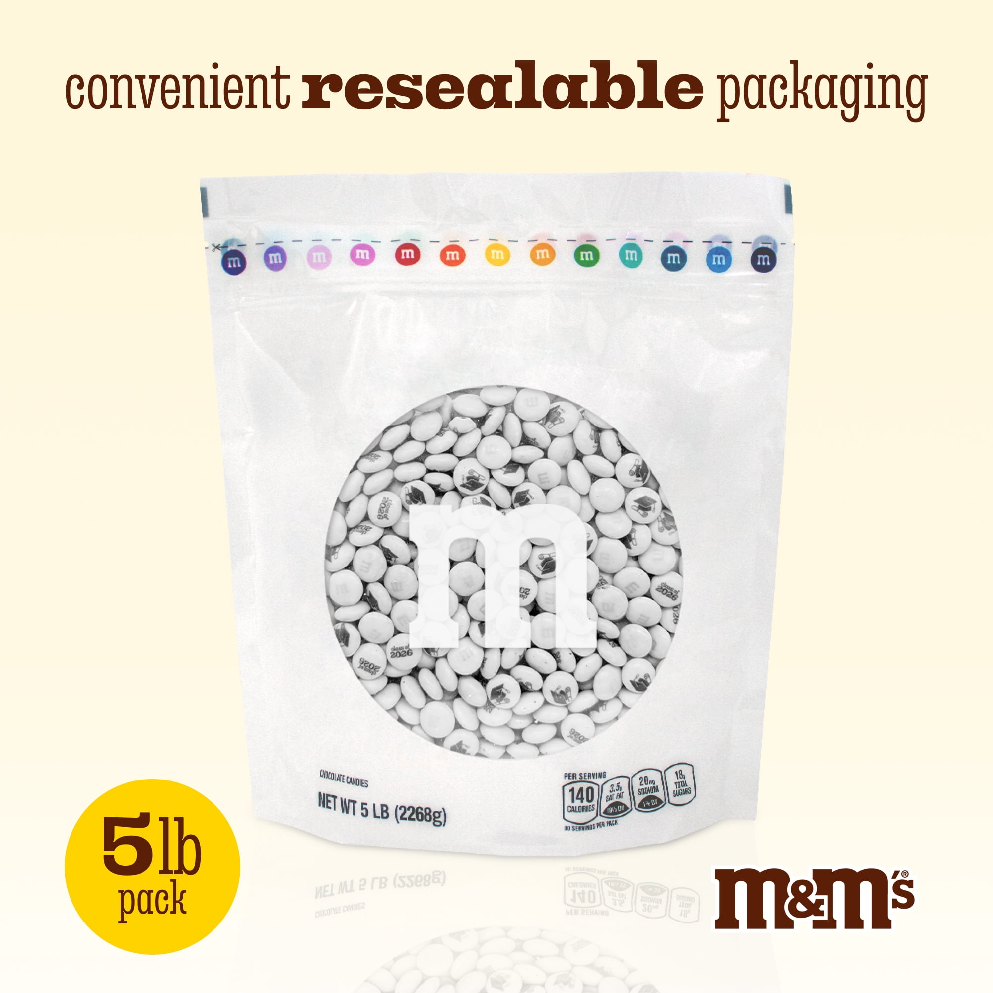 M&M'S Class of 2026 Graduation Milk Chocolate Candy, 5lb