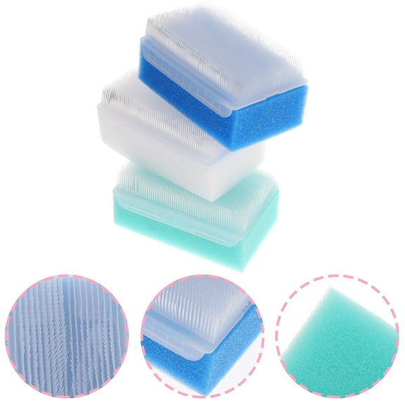 3Pcs Bath Brush Cradle Cap Brush Shampoo Sponge Brush Bath Scrubber Brush