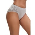 thumbnail image 4 of INSPIRE CHIC Women's Lace Mid-Waisted Full Coverage Briefs HI-Cut Leak Proof Ladies Underpants L Gray, 4 of 4