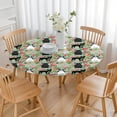 thumbnail image 3 of Cute Bulldog Dog and Flower Florals Round Fitted Tablecloth with Elastic Edge,Dining Table Cover Waterproof,Outdoor Round Tablecloth for Camping,Dining,Indoor and Outdoor, 3 of 7
