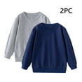 thumbnail image 2 of CYRBOKO Sweatshirts for Boys, 2 PC Crew neck Cotton Long Sleeve Fall Clothes Navy Size 7-8 T, 2 of 7
